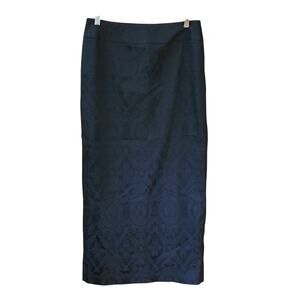 Vintage Harold’s Paisley Knit Maxi Skirt Brown Raised Texture Back Zipper Sz 8
